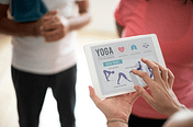 yoga on tablet screen